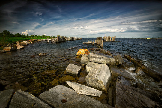 Rough Waters On The Shore Of The St. Lawrence Seaway