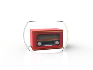 3d radio in a glass sphere
