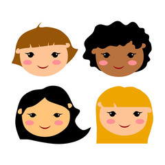 Illustration of cute children faces