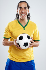 smiling soccer player