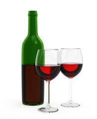 bottle and wine glass