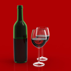 bottle and wine glass