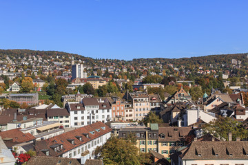Fototapeta na wymiar Zurich cityscape - view from Great Minster