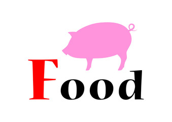 Pig icon on white background