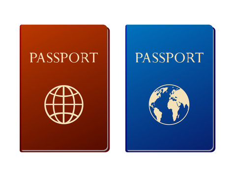 vector modern passports set.
