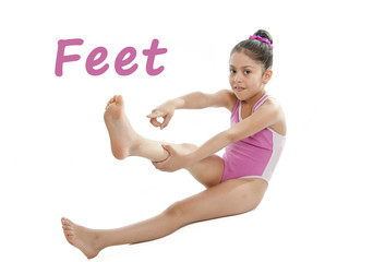 learning english body parts school card for children