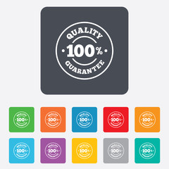 100% quality guarantee icon. Premium quality.