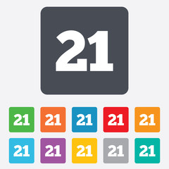 Fototapeta premium 21 years old sign. Adults content.