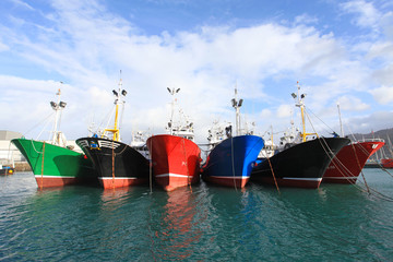 barcos de pesca amarrados getaria país vasco 4474-f14