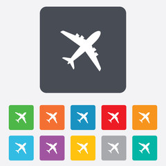 Airplane sign. Plane symbol. Travel icon.