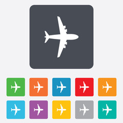 Airplane sign. Plane symbol. Travel icon.