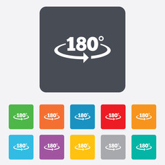 Angle 180 degrees sign icon. Geometry math symbol