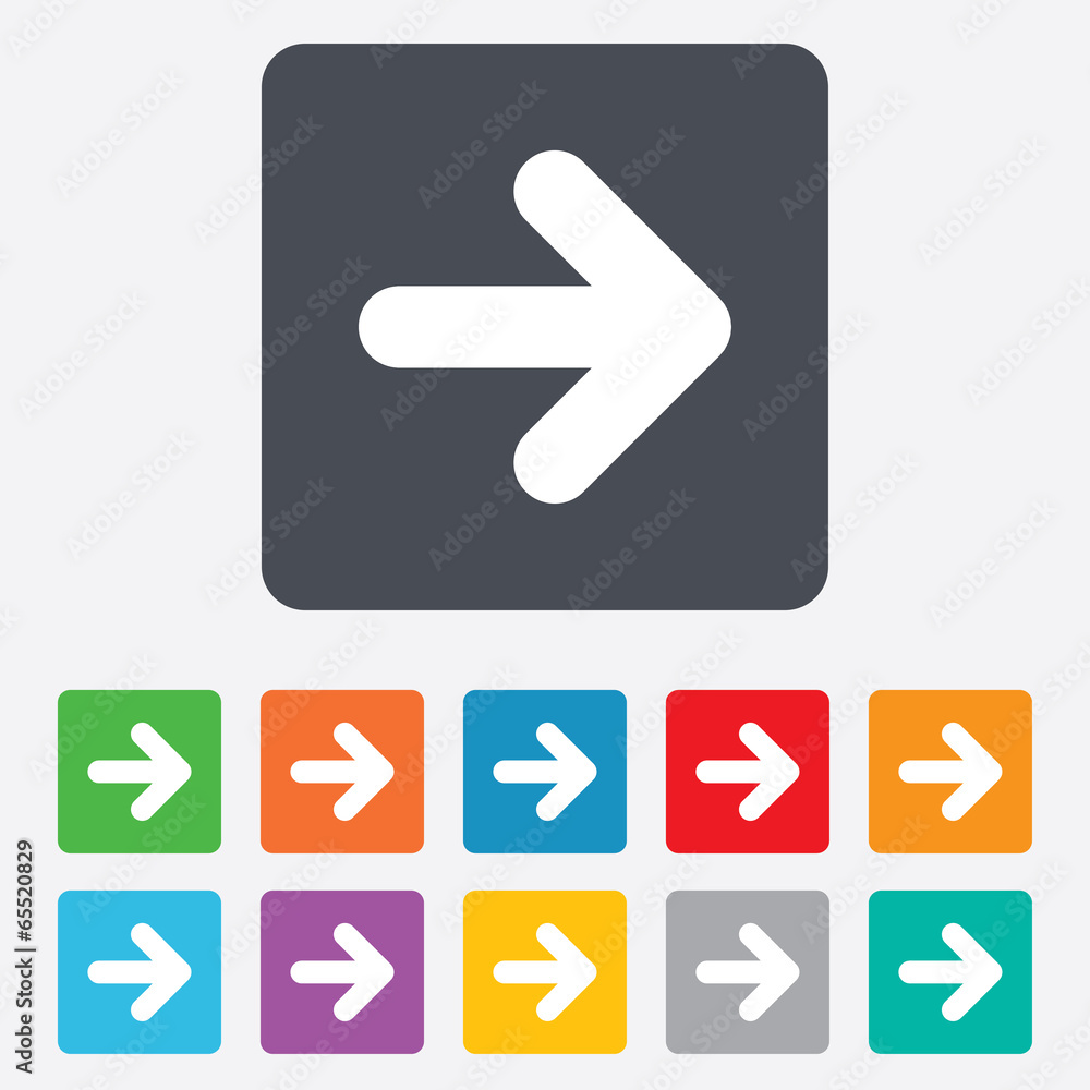 Poster arrow sign icon. next button. navigation symbol