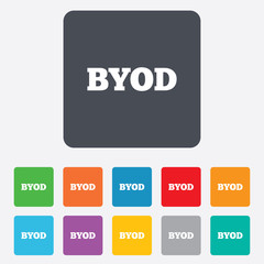 BYOD sign icon. Bring your own device symbol.