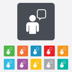 Fototapeta premium Chat sign icon. Speech bubble symbol.