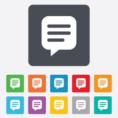 Chat sign icon. Speech bubble symbol.