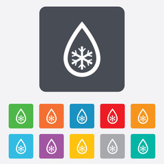 Defrosting sign icon. From ice to water symbol.