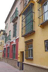 Fototapeta premium Houses on a street in Seville, Spain