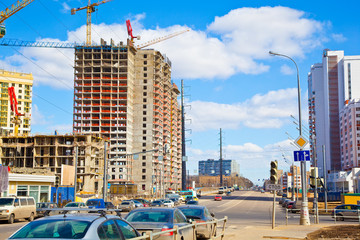 Construction of residential house. modern construction