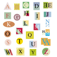 The original alphabet from bright abstract letters