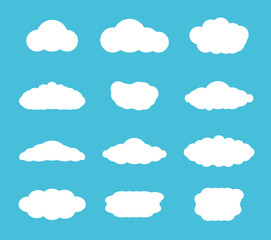 Flat design cloudscapes collection