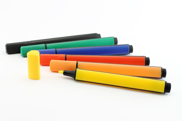 Isolated Colored markers