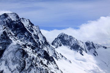 Fototapeta na wymiar Caucasus, mountains and blue sky