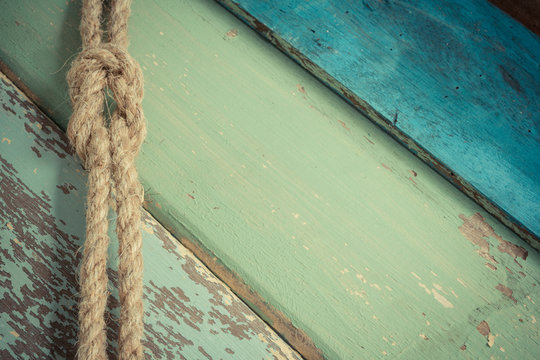 rope on wooden