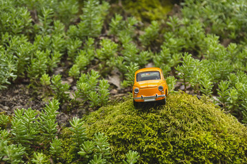 Obraz premium Voiture ancienne à la montagne