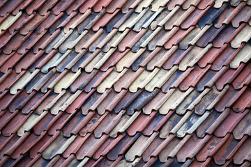 Old roof tiles texture background