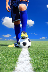 Obraz premium Kicking the soccer ball