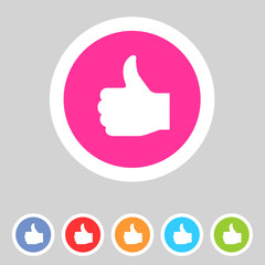 Flat game graphics icon thumbs up