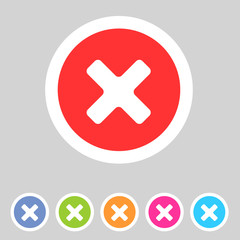 Flat game graphics icon cancel