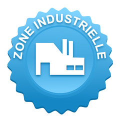 zone industrielle sur bouton web denté bleu