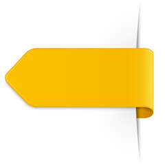 Gelber Sticker Pfeil mit Textfreiraum