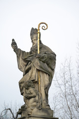 View on sculptures of the Charles bridge - Prague Czech Republic