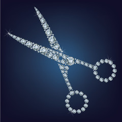 Scissors made up a lot of diamonds - 65527019