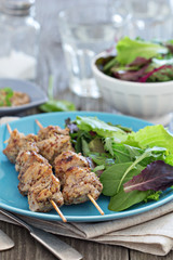 Turkey kebabs with mustard sauce