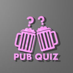 pink low poly pub quiz sign
