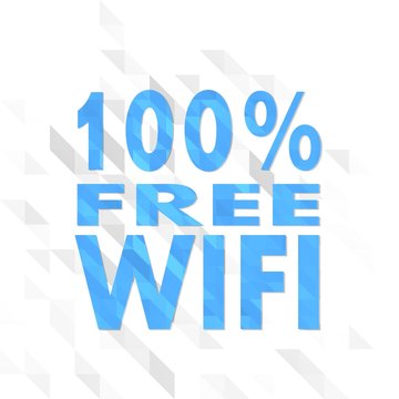 low poly 100 percent free wifi illustration