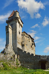 Fototapeta premium Historic castle on blue sky. Liechtenstein, Lower Austria