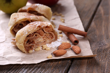 Tasty homemade apple strudel