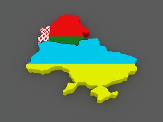 Obraz premium Belarus and Ukraine. map.