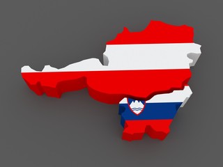 Obraz premium Austria and Slovenia. map.
