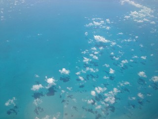 Flying above the caribbean