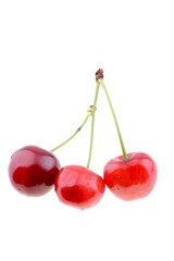 Sweet cherries isolated on a white background