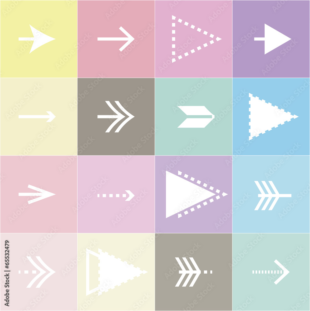 Poster flat arrows vector collection on pastel background for design elements