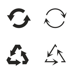 Recycling symbols in black 