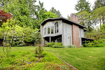 Fototapeta premium Modern house . Backyard view