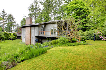 House with brick chimney.